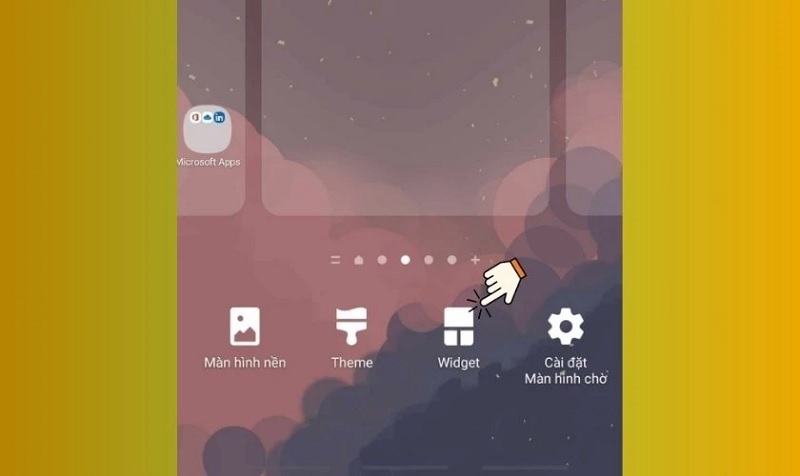Chọn vào Widget
