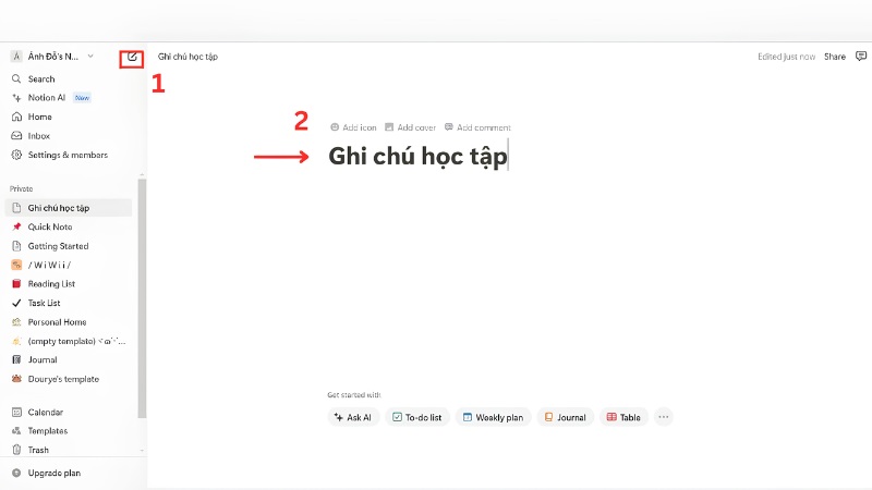 Ghi chú và lưu trữ thông tin quan trọng bước 1