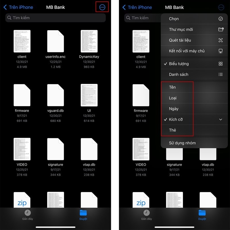 Nhấn vào biểu tượng dấu 3 chấm