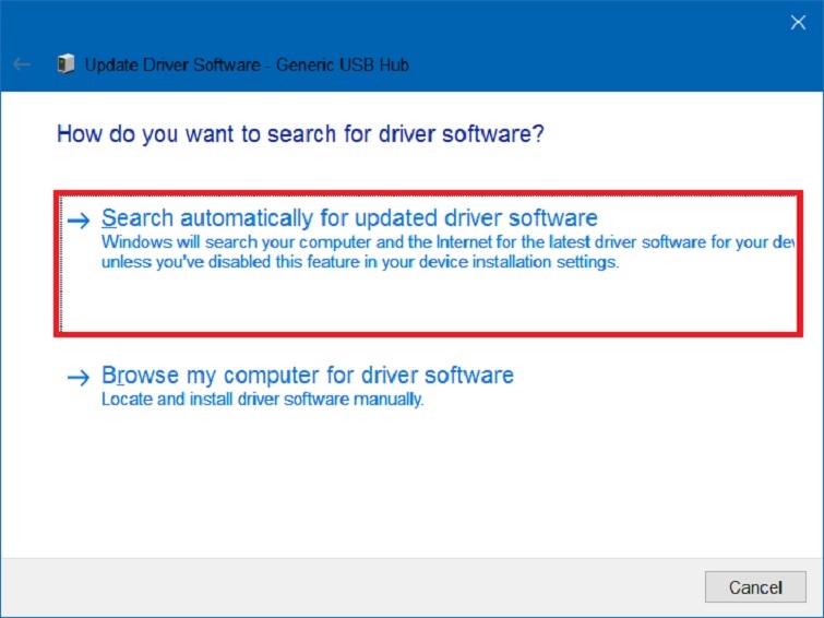 Cập nhật driver USB (Windows 10)
