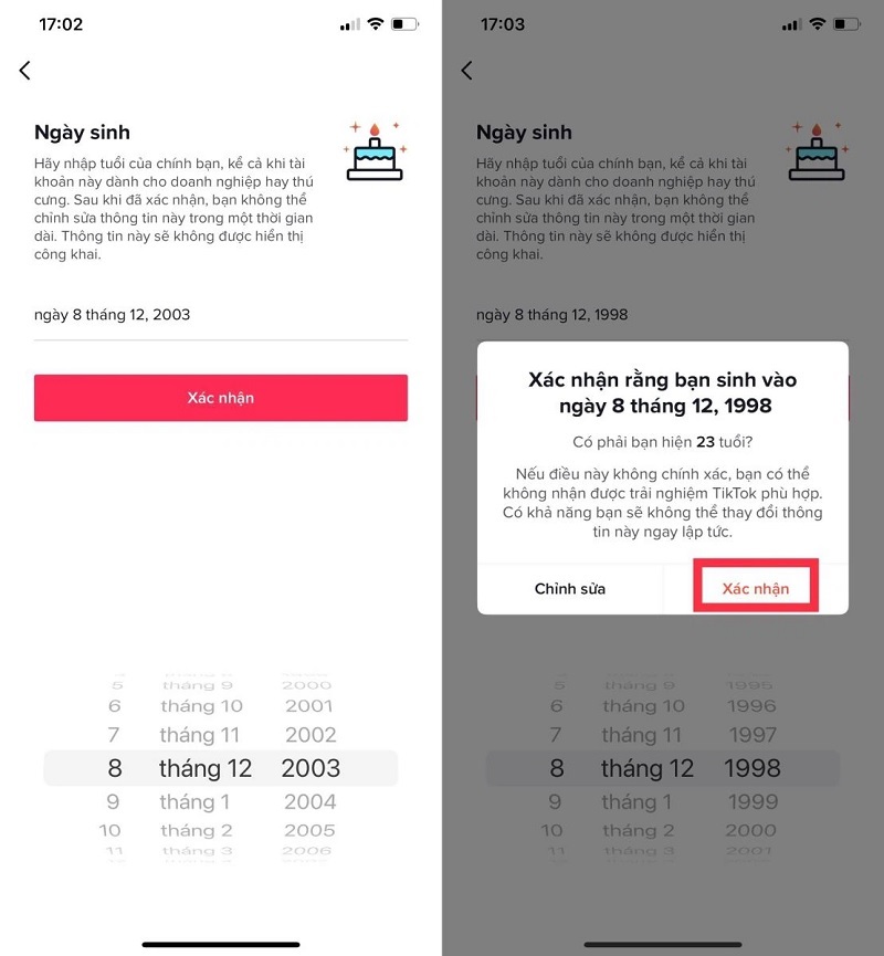 Nhấn Xác nhận thêm một lần nữa