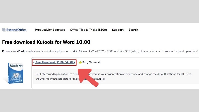 Tab Kutools for Word trên thanh ribbon sau khi cài đặt plugin