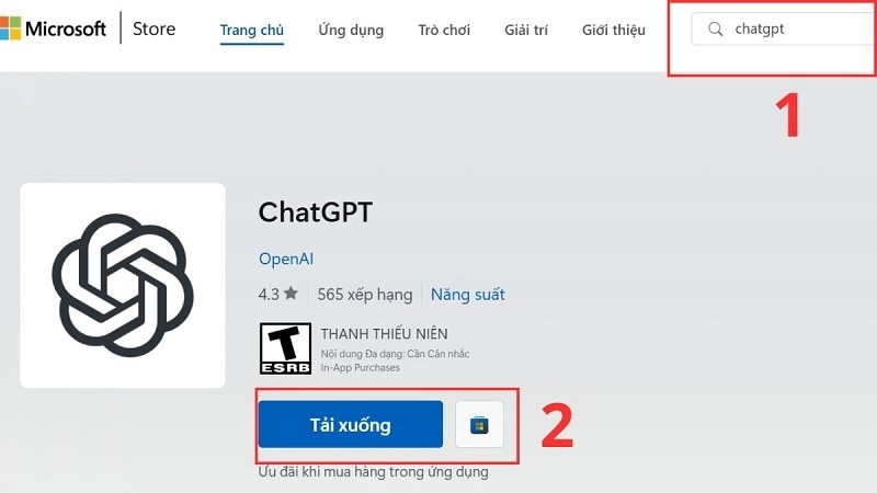 Tìm kiếm ứng dụng ChatGPT trên Microsoft Store Tìm kiếm ứng dụng ChatGPT trên Microsoft Store