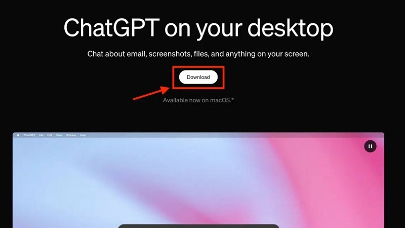 Tải ChatGPT cho macOS từ trang chính thức OpenAI Tải ChatGPT cho macOS từ trang chính thức OpenAI