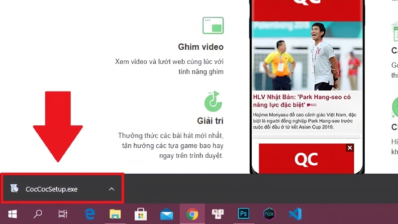 Xác nhận chạy file cài đặt Cốc Cốc