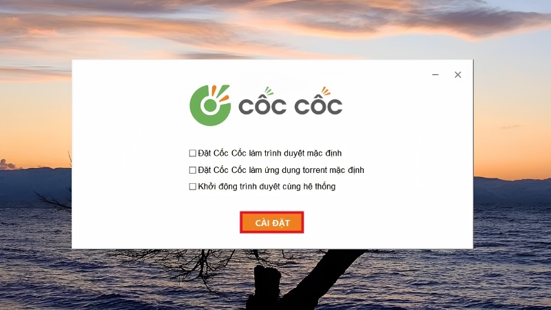 Quá trình cài đặt Cốc Cốc hoàn tất