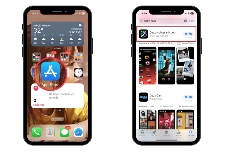 Nhấn vào nút Nhận