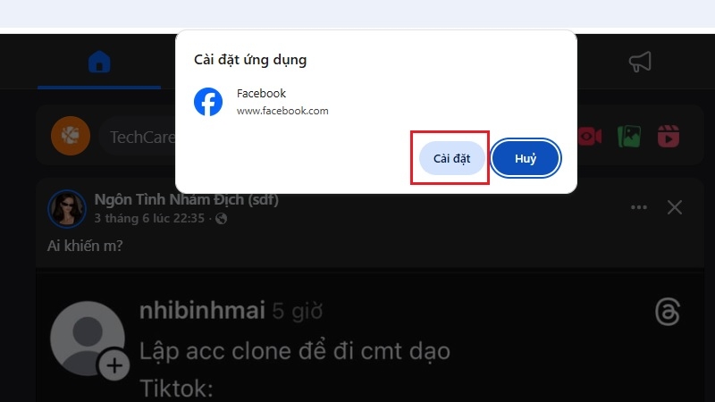 Nhấn vào Cài đặt (Install) Nhấn vào Cài đặt (Install)