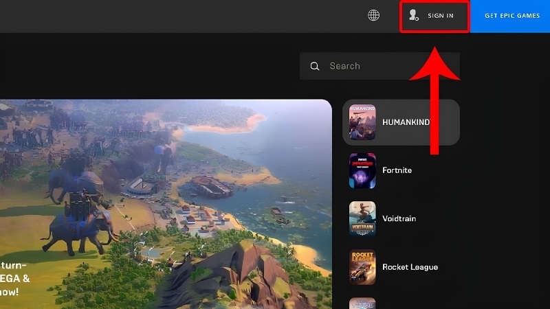 Giao diện Epic Games Store Giao diện Epic Games Store