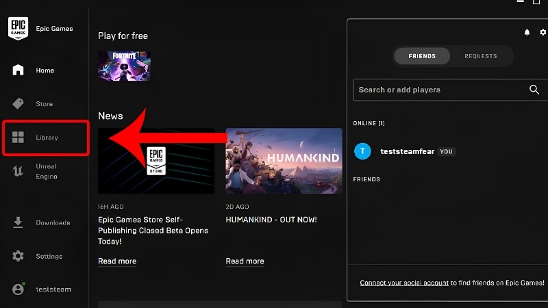 Giao diện Epic Games Store Giao diện Epic Games Store
