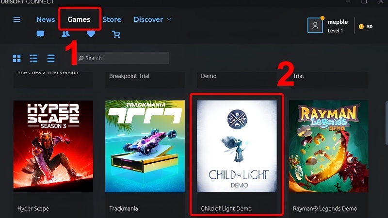 Nhấn vào game Nhấn vào game