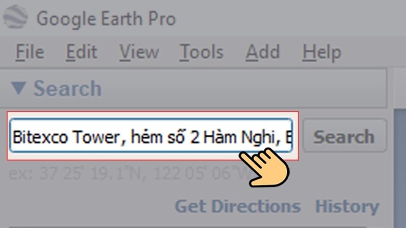 Nhập vào địa chỉ mà bạn muốn tìm hiểu