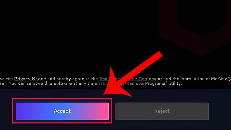Nhấn Accept để hoàn tất