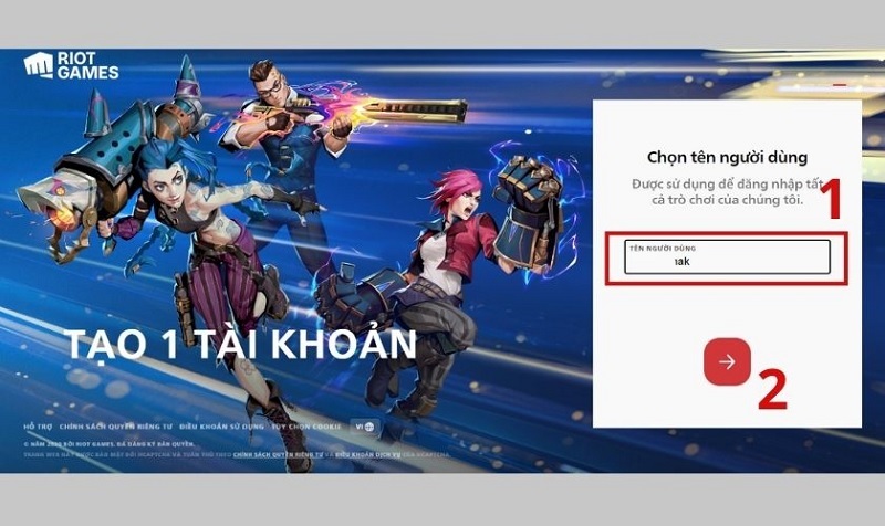 Nhập tên tài khoản đăng nhập