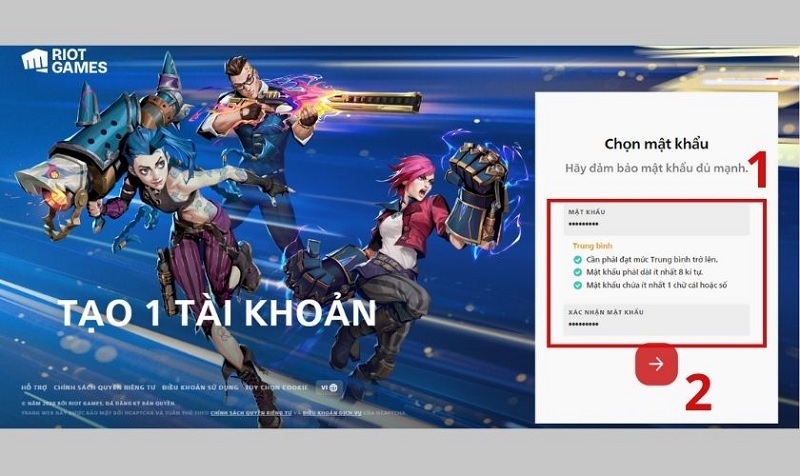 Hãy nhập mật khẩu cho tài khoản vào