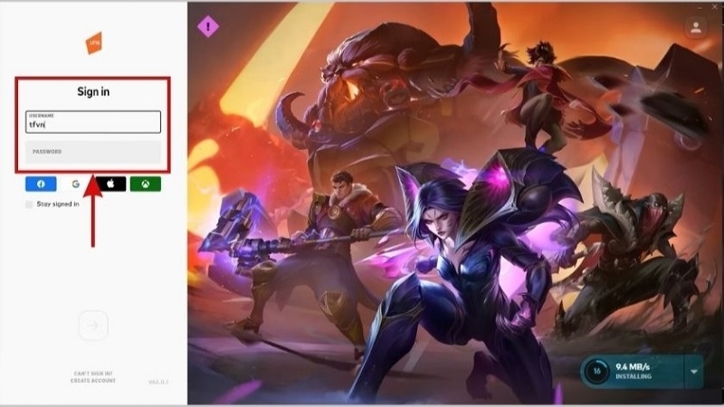 Đăng nhập tài khoản Riot