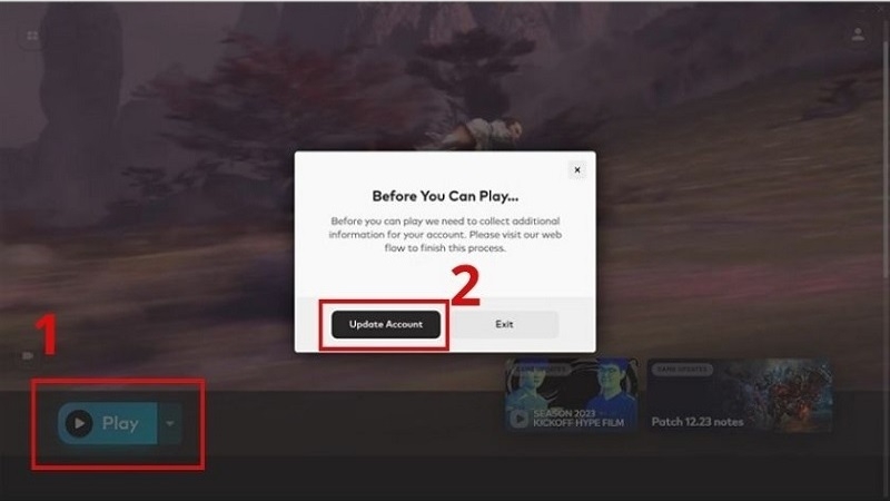 Chọn vào nút Play