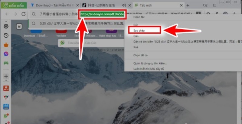 Click chuột phải và nhấn mục Sao chép
