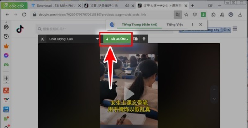 Chọn vào nút Tải xuống