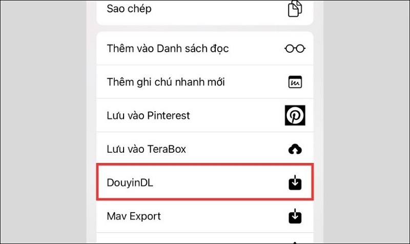 Chọn vào phím tắt DouyinDL