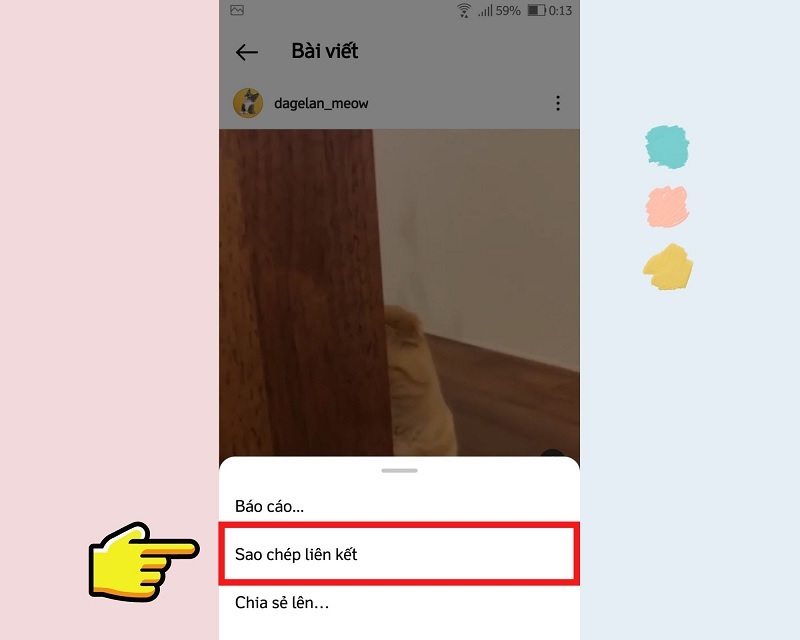 Chọn vào mục Sao chép liên kết