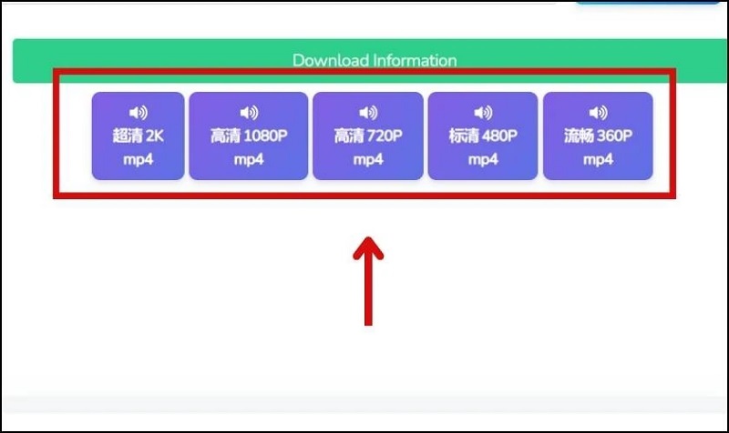Danh sách các chế độ tải video hiển thị