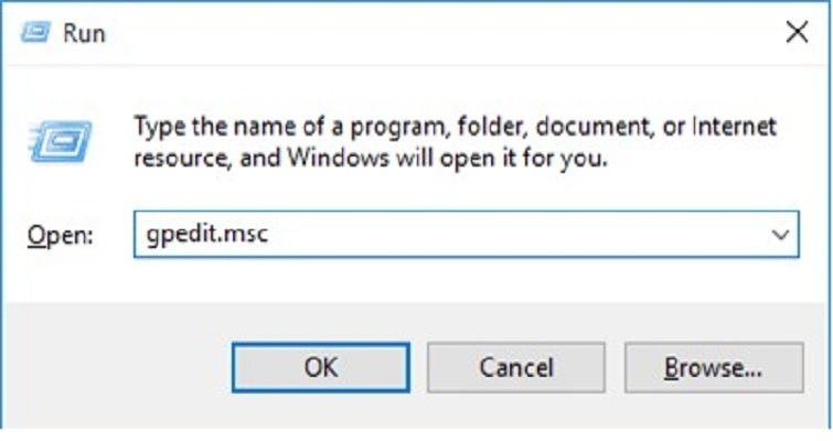 Mở lệnh Run lên rồi nhập vào gpedit.msc