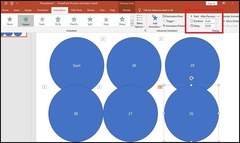 Lần lượt sao chép khung thời gian