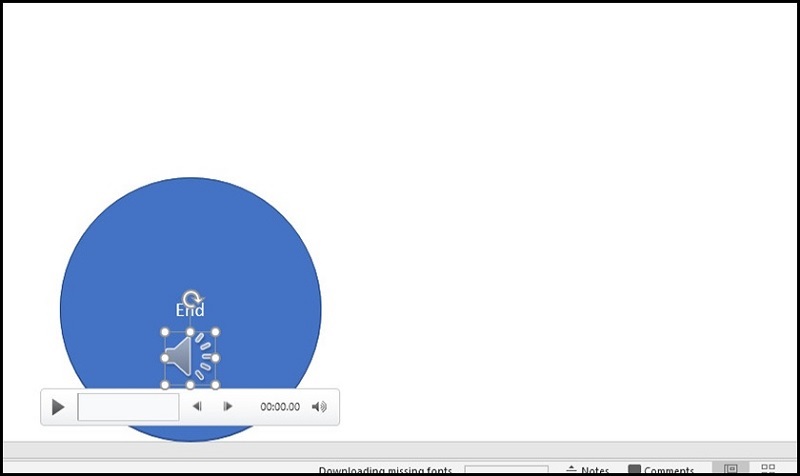Di chuyển biểu tượng âm thanh đến khung End