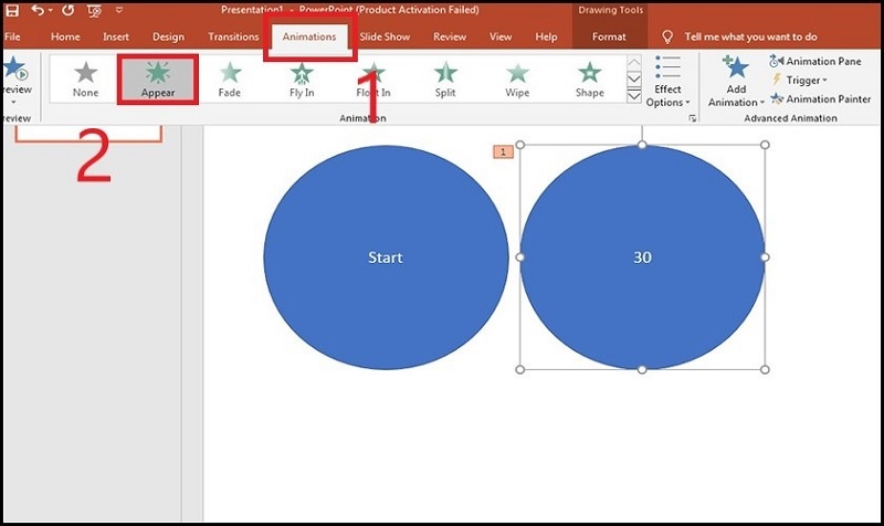 Chọn hiệu ứng Appear