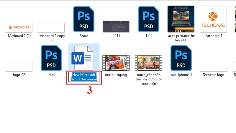 Tạo file trống theo định dạng có sẵn bước 2