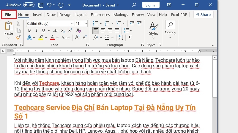 Tạo file bằng cách mở ứng dụng rồi Save As bước 1