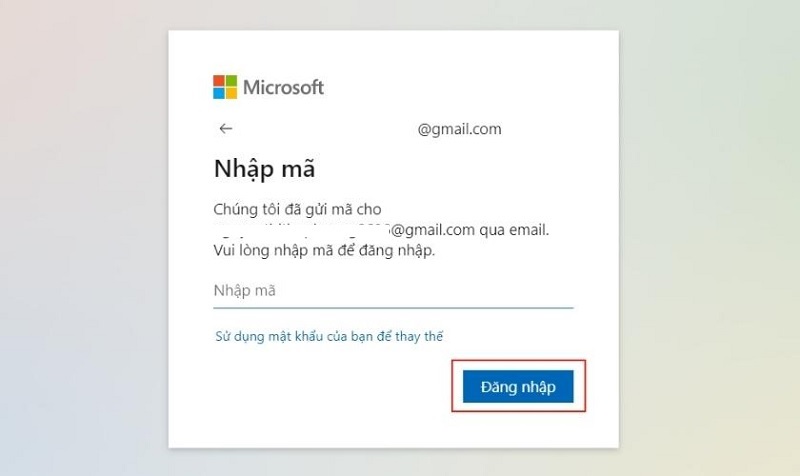 Nhấn nút Đăng nhập