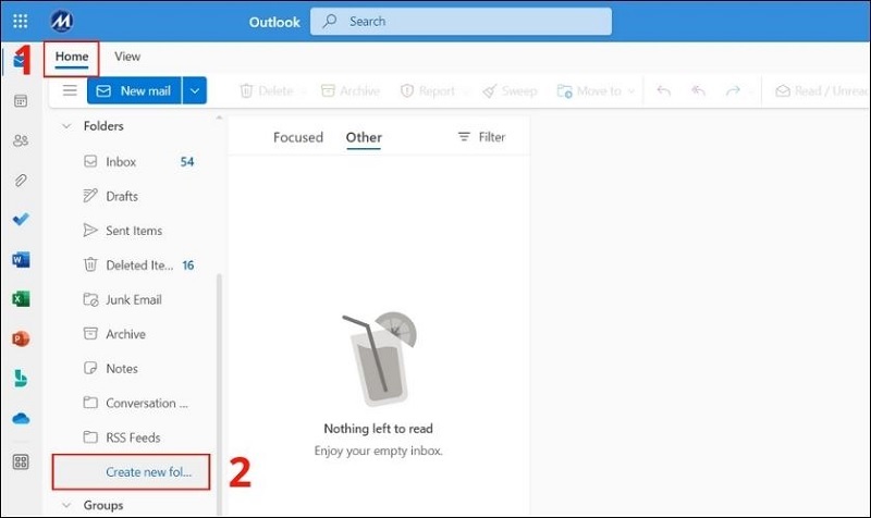 Chọn vào mục Create New Folder