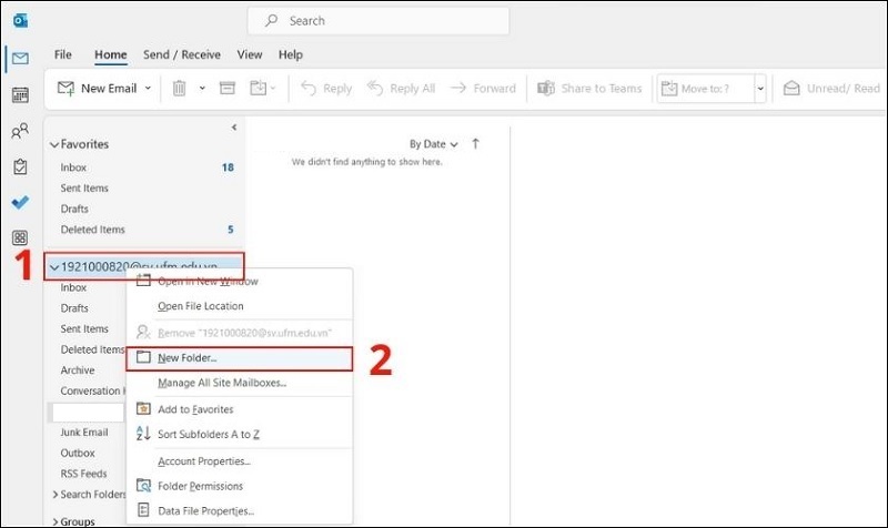 Nhấn vào tùy chọn New Folder