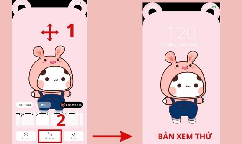 Để xem trước kết quả, bạn chỉ cần chọn vào nút Preview