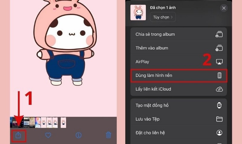 Chọn Dùng làm hình nền