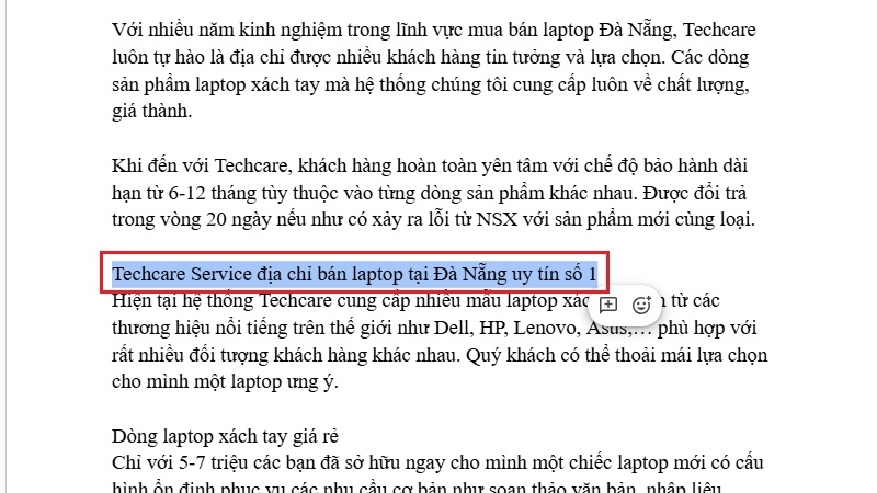 Cách tạo mục lục trong Google Docs: chọn dòng tiêu đề cần gắn Heading Cách tạo mục lục trong Google Docs: chọn dòng tiêu đề cần gắn Heading