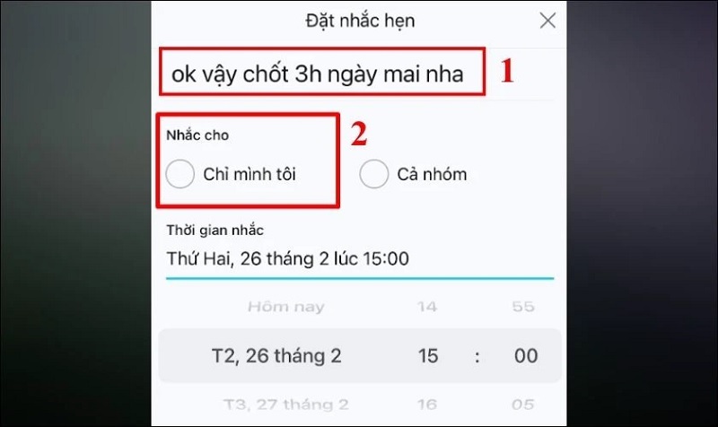 Nhấn vào tùy chọn Chỉ mình tôi