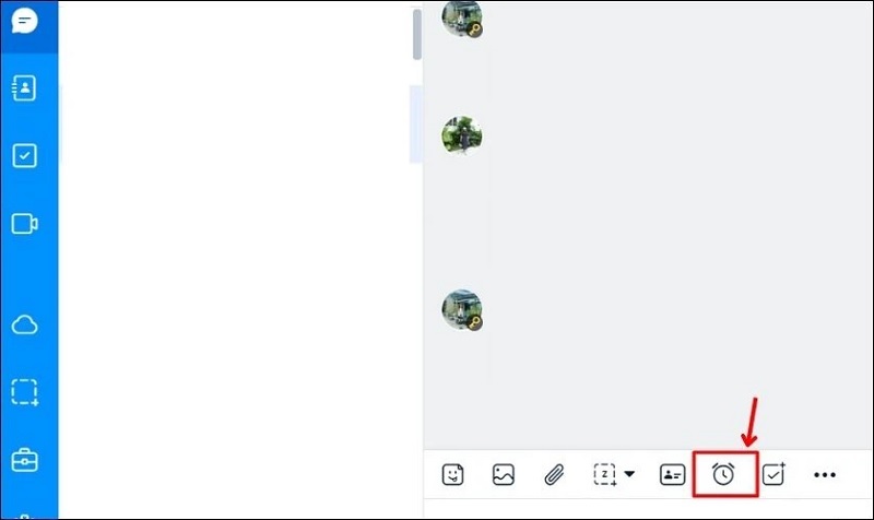 Nhấn vào biểu tượng đồng hồ