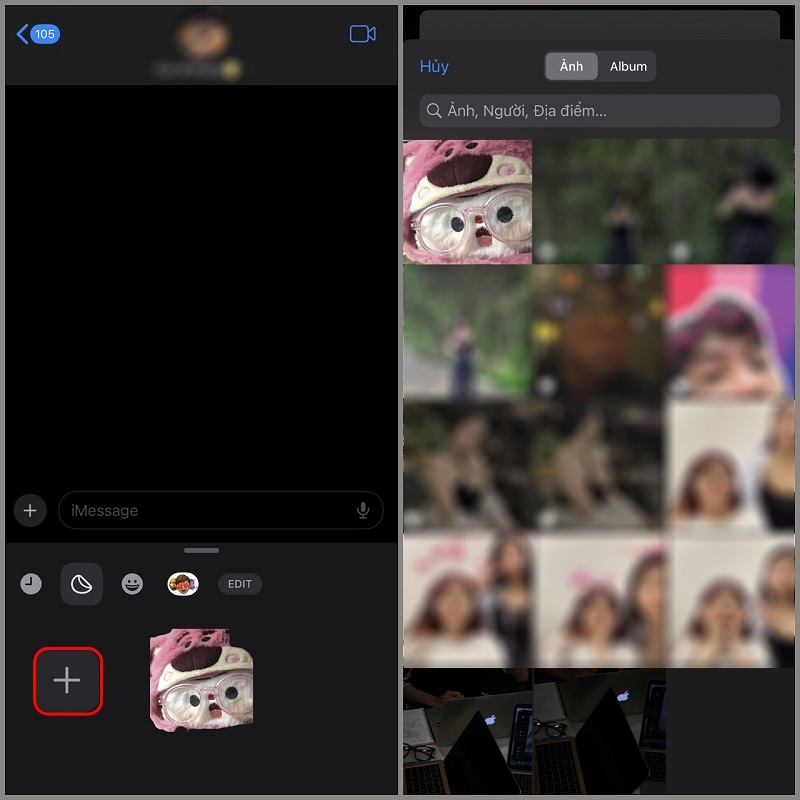 Chọn hình ảnh mà bạn muốn chọn để làm Sticker