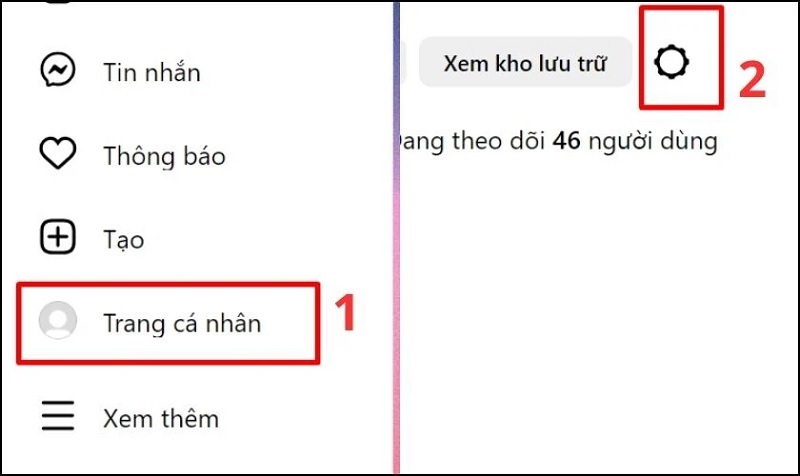 Chọn biểu tượng Cài đặt