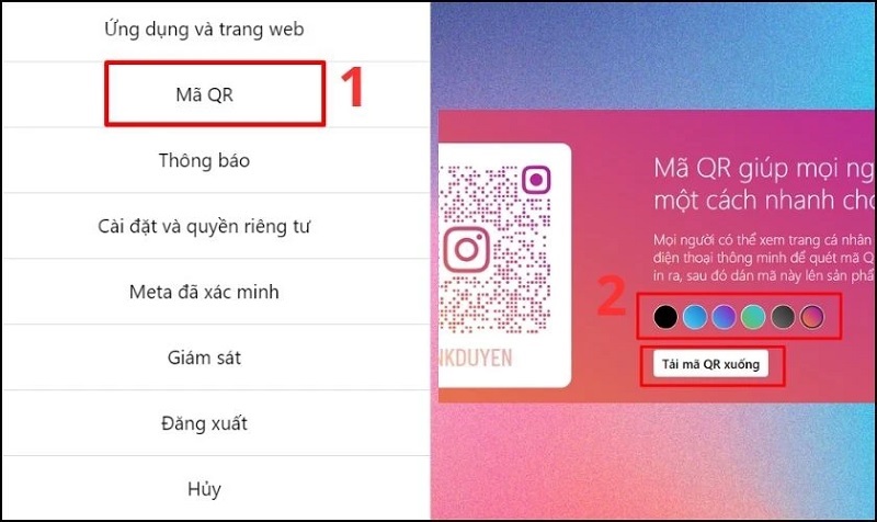 Chọn Tải mã QR xuống