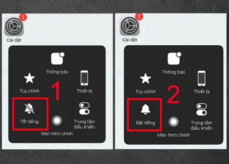 Nhấn vào biểu tượng chiếc chuông