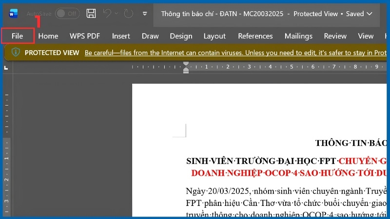 Lưu file Word thành bản sao mới để chỉnh sửa bước 1 Lưu file Word thành bản sao mới để chỉnh sửa bước 1