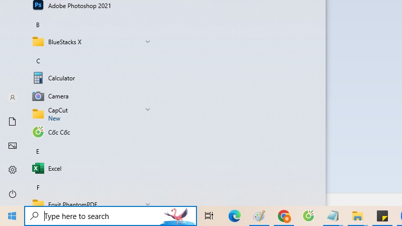 Vị trí nút Start hình cửa sổ Windows ở góc dưới bên trái màn hình laptop Dell