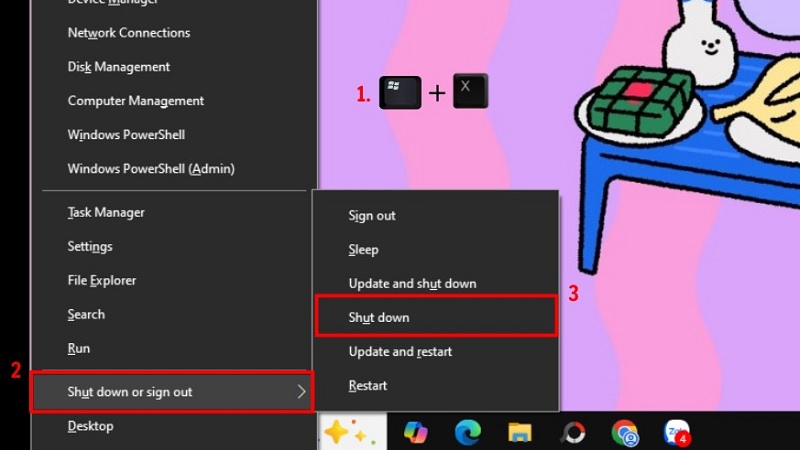 Tổ hợp phím Windows + X