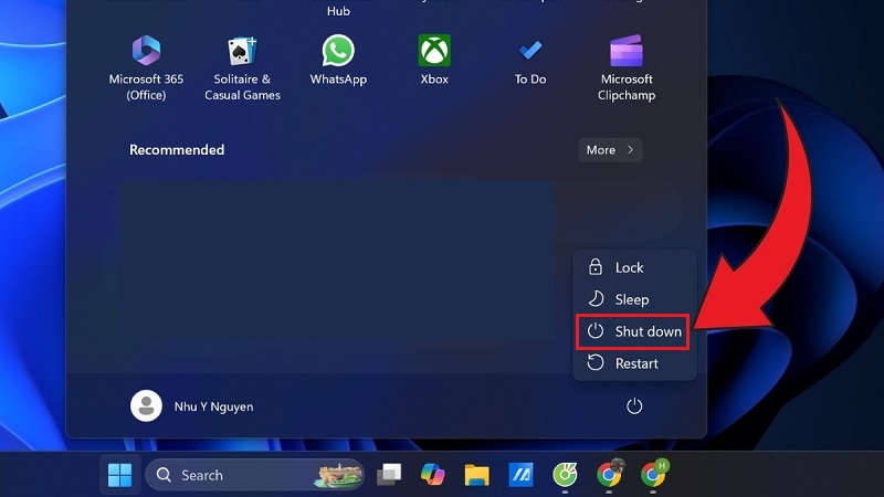Hướng dẫn tắt laptop qua menu Start trên Windows Hướng dẫn tắt laptop qua menu Start trên Windows