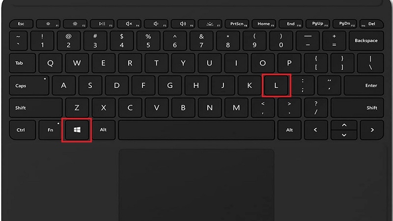 Nhấn tổ hợp phím Windows + L để tắt màn hình laptop Windows