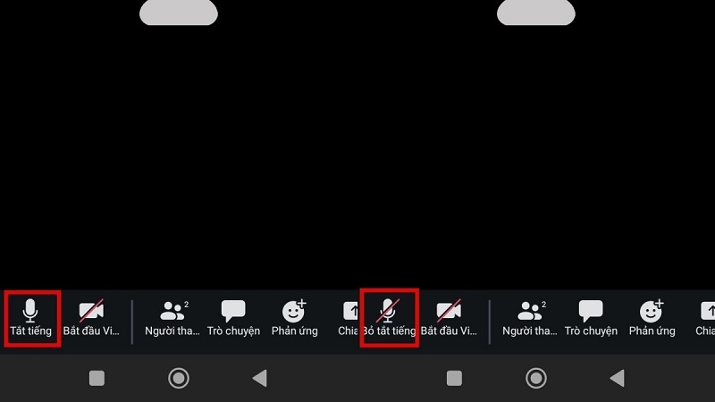 Nhấn vào biểu tượng micro (Tắt tiếng)
